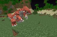 The Legendary Hoenn Pokemon Groudon roams a Pixelmon world (Image via Mojang/Nintendo)